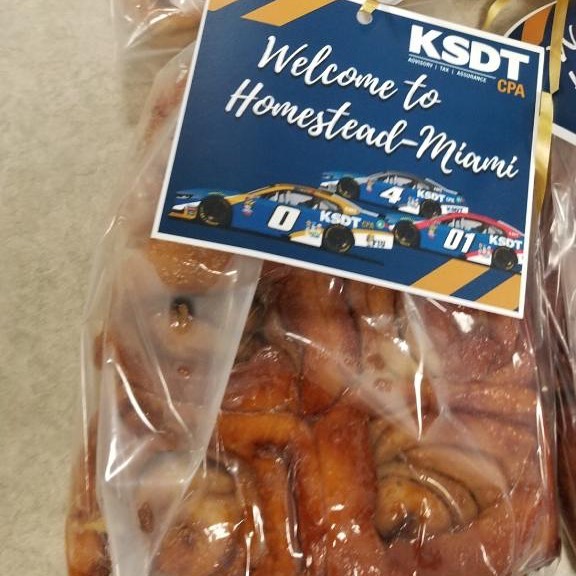 Welcome back to Miami @nascar 
We may not have fall weather but we have something even better. We dropped off fresh cinnamon rolls in the media center. Better hurry they won’t last!
